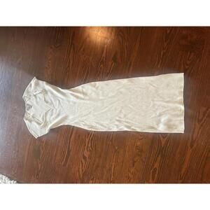 H&M Ribbed Knit Dress - Elegant Beige Midi Dress